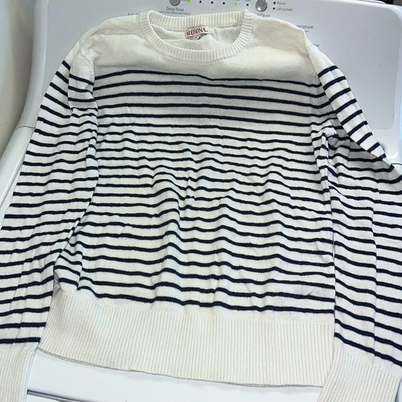 Navy Blue & White Striped Sweater - Picture 1 of 3